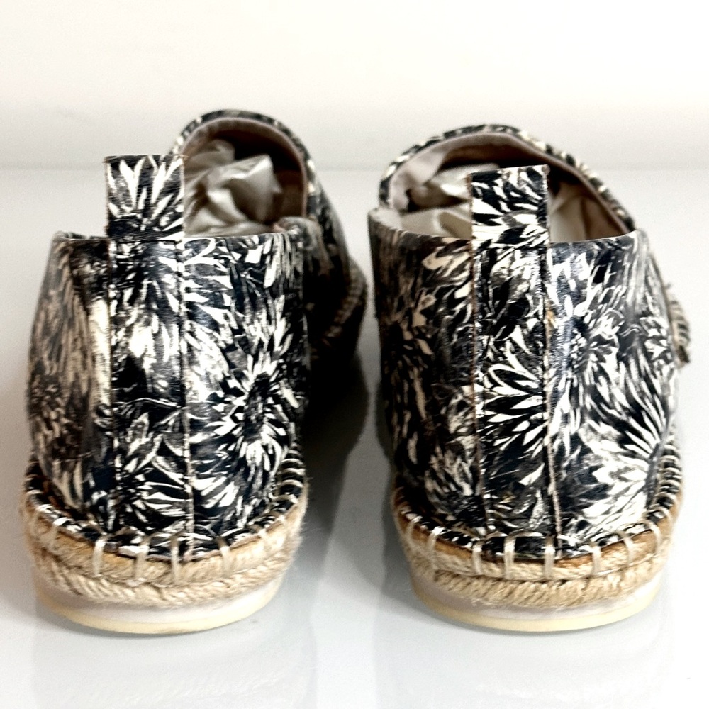 Kelsi Dagger Juniper Slip On Espadrilles Floral Printed Leather 9.5 Black - Picture 3 of 7